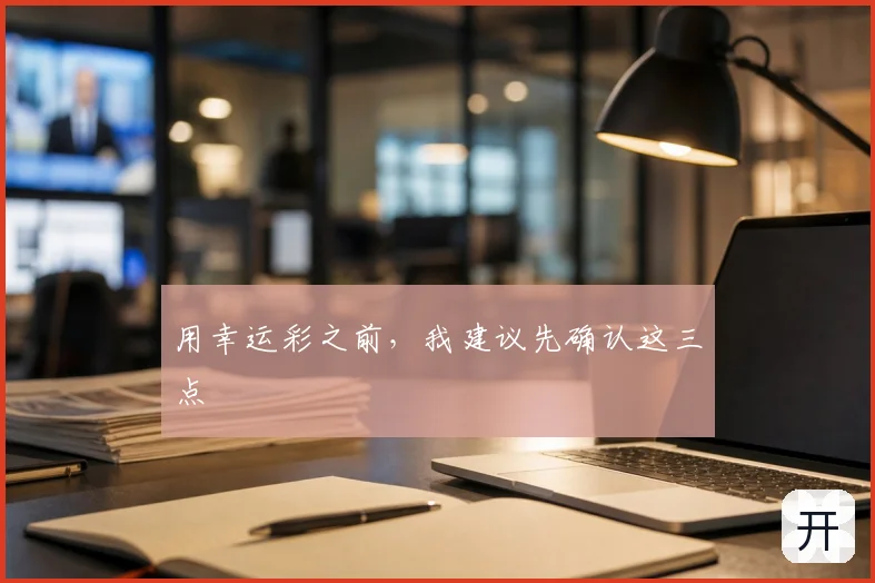 用幸运彩之前，我建议先确认这三点